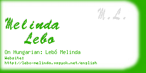 melinda lebo business card